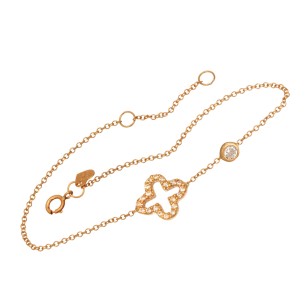 Γυναικείο χρυσό 9k βραχιόλι Σταυρός Μονόπετρο