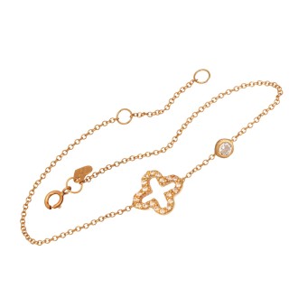 Γυναικείο χρυσό 9k βραχιόλι Σταυρός Μονόπετρο