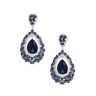 Γυναικεία ασημένια σκουλαρίκια Chandelier Σταγόνες