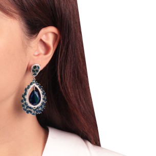 Γυναικεία ασημένια σκουλαρίκια Chandelier Σταγόνες