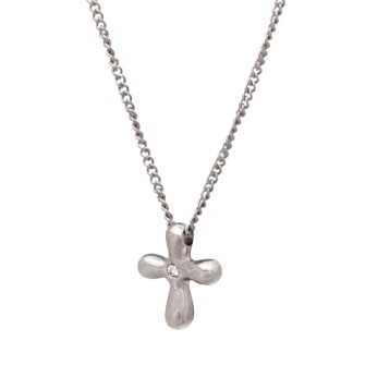 Λευκόχρυσο 18k κολιέ Σταυρός