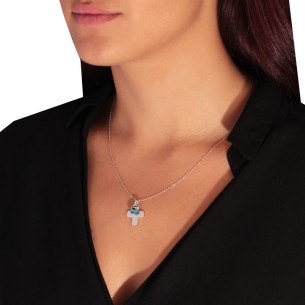 Λευκόχρυσος 18k Σταυρός Μάτι