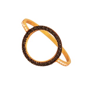 Γυναικείο χρυσό 14k δαχτυλίδι Μισόβερο Κύκλος