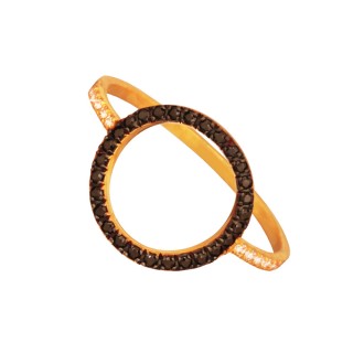 Γυναικείο χρυσό 14k δαχτυλίδι Μισόβερο Κύκλος