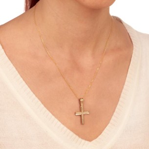 Χρυσός 14k Γυναικείος σειρέ Σταυρός