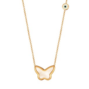 Χρυσό 9k κολιέ Πεταλούδα Μάτι