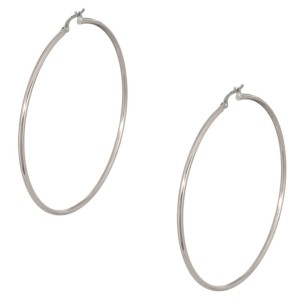 Λευκόχρυσα 14k σκουλαρίκια Κρίκοι