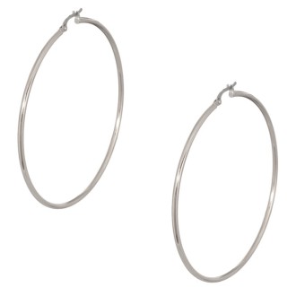 Λευκόχρυσα 14k σκουλαρίκια Κρίκοι