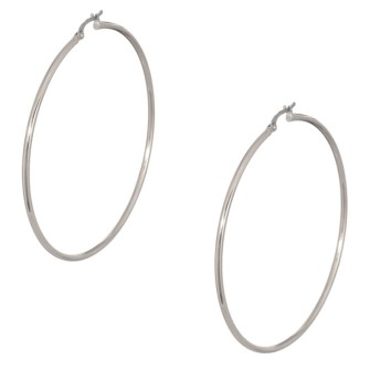 Λευκόχρυσα 14k σκουλαρίκια Κρίκοι