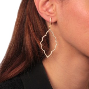 Ασημένια επίχρυσα σκουλαρίκια Arabesque