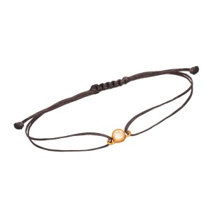 Γυναικείο βραχιόλι κορδόνι χρυσό 14k Μονόπετρο