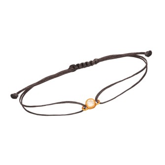 Γυναικείο βραχιόλι κορδόνι χρυσό 14k Μονόπετρο