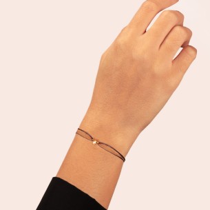 Γυναικείο βραχιόλι κορδόνι χρυσό 14k Μονόπετρο