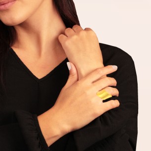 Ασημένιο επίχρυσο δαχτυλίδι Κύμα