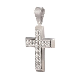 Λευκόχρυσος 14k Γυναικείος σειρέ Σταυρός