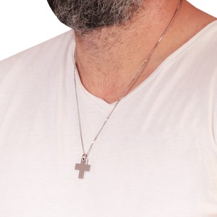 Λευκόχρυσος 18k Ανδρικός Σταυρός