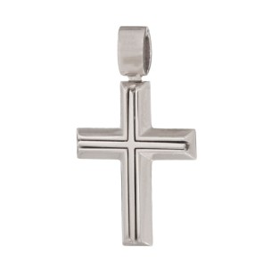 Λευκόχρυσος 14k Ανδρικός Σταυρός