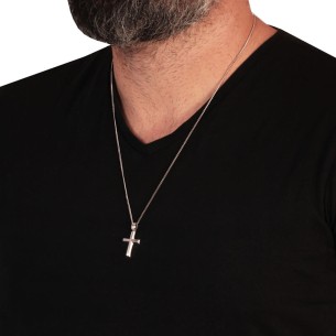 Λευκόχρυσος 14k Ανδρικός Σταυρός