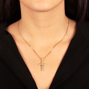 Χρυσός 14k Γυναικείος σειρέ Σταυρός