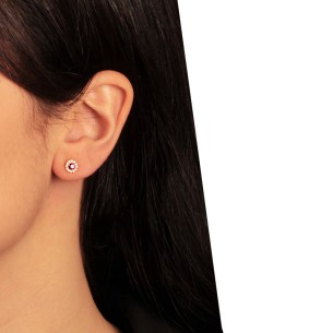 Χρυσά 9k σκουλαρίκια Μονόπετρα Ροζέτες