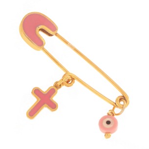 Επίχρυση παιδική Παραμάνα Κορίτσι Σταυρός Μάτι