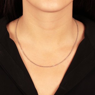 Λευκόχρυση 14k Αλυσίδα Κρίκοι