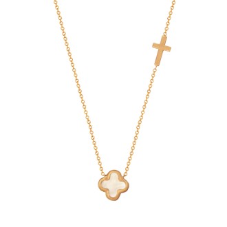 Χρυσό 9k κολιέ Σταυροί Φίλντισι