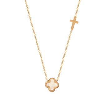 Χρυσό 9k κολιέ Σταυροί Φίλντισι