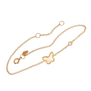 Χρυσό 9k βραχιόλι Πεταλούδα Μονόπετρο