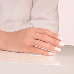 Ασημένιο δαχτυλίδι Πέτρες Τοπάζι Τουρμαλίνες