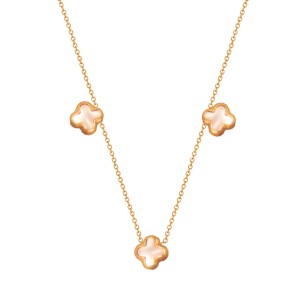 Χρυσό 9k κολιέ Τετράφυλλα Σταυροί