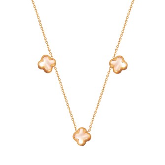 Χρυσό 9k κολιέ Τετράφυλλα Σταυροί