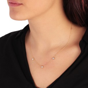 Χρυσό 9k κολιέ Τετράφυλλα Σταυροί