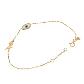 Χρυσό 14k βραχιόλι Μάτι Αγόρι