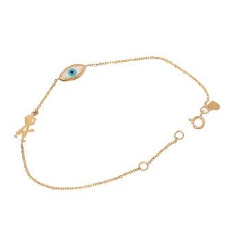 Χρυσό 14k βραχιόλι Μάτι Αγόρι