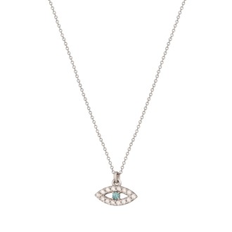 Λευκόχρυσο 14k κολιέ Μάτι