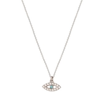 Λευκόχρυσο 14k κολιέ Μάτι