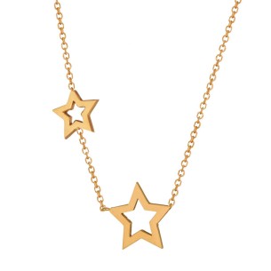 Γυναικείο χρυσό 9k κολιέ Αλυσίδα Αστέρια