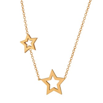 Γυναικείο χρυσό 9k κολιέ Αλυσίδα Αστέρια