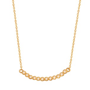 Ασημένιο επίχρυσο κολιέ Μπάρα Χαμόγελο