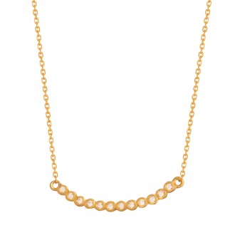 Ασημένιο επίχρυσο κολιέ Μπάρα Χαμόγελο