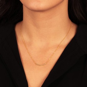 Ασημένιο επίχρυσο κολιέ Μπάρα Χαμόγελο