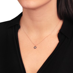 Ρόζ χρυσό 14k κολιέ Μάτι Στόχος