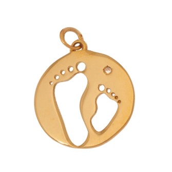 Χρυσό 14k μοτίφ Κύκλος Πατουσάκια