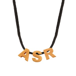 Κολιέ κορδόνι ασημένια Γράμματα Αγγλικά