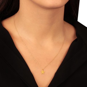 Γυναικείο χρυσό 14k κολιέ Τυχερό Αστέρι