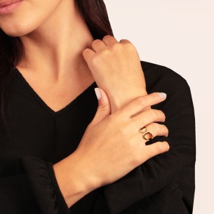 Ορειχάλκινο επίχρυσο δαχτυλίδι Ημικύκλια