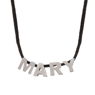 Κολιέ κορδόνι ασημένια Γράμματα Αγγλικά