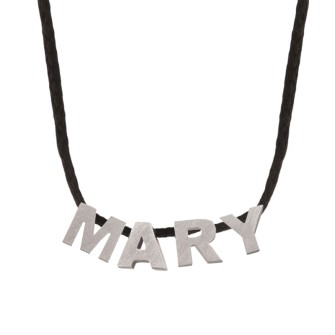 Κολιέ κορδόνι ασημένια Γράμματα Αγγλικά