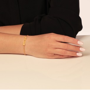 Ασημένιο επίχρυσο βραχιόλι Ταυτότητα Αγόρι